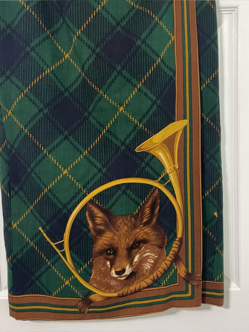 Brooks Brothers Vintage Wool Equestrian Fox Hunt Novelty Tartan Plaid Wrap Skirt - Picture 4 of 7